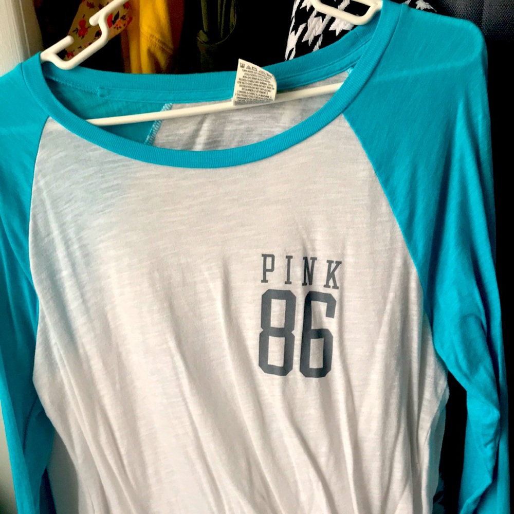 Pink baseball quarter sleeve t-shirt